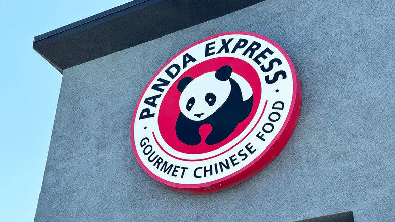 A Panda Express sign on a building.
