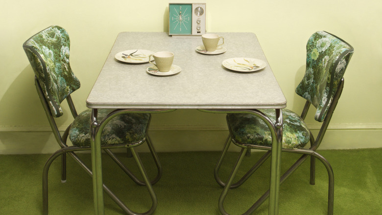 Retro dinette set with table and two chairs
