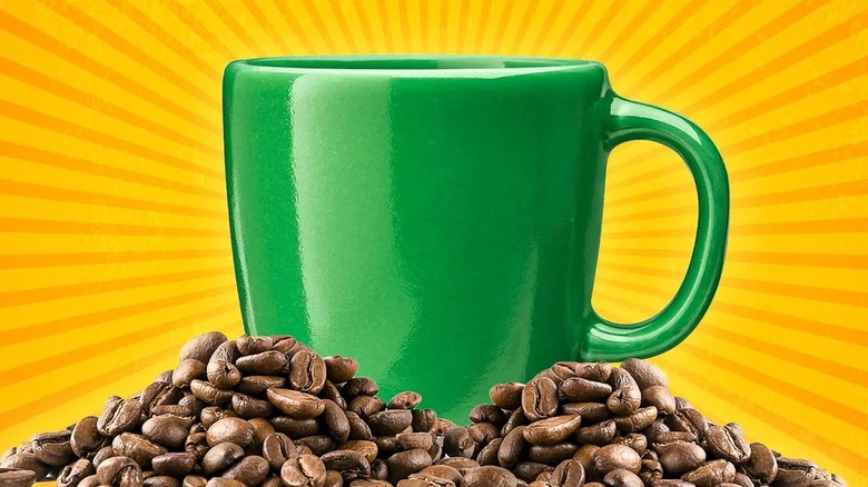 green coffee mug