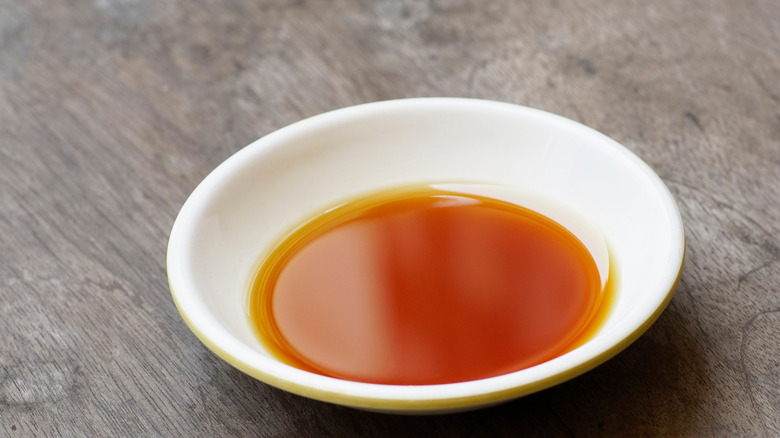 Fish sauce in a white bowl