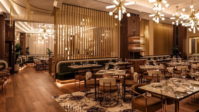 Luxurious interior of 1587 Prime steakhouse