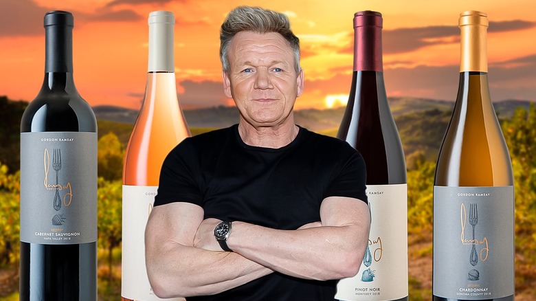Gordon Ramsay and wine bottles