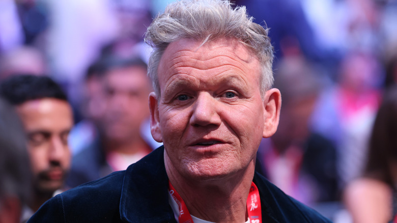 Gordon Ramsay looks at a camera