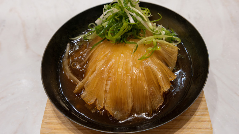 A bowl of shark fin soup