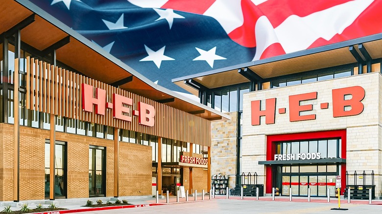H-E-B storefront and parking lot