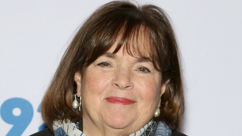 Ina garten smiles with pearls in close-up