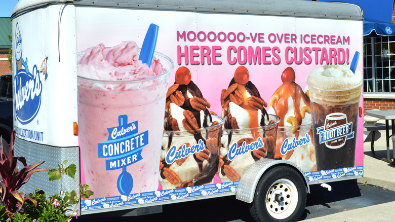 trailer hitch with promotional Culver's ad for its custard