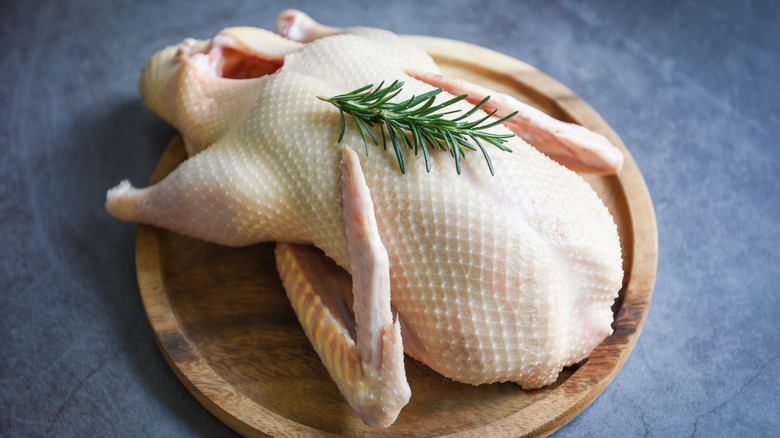 Fresh duck with rosemary