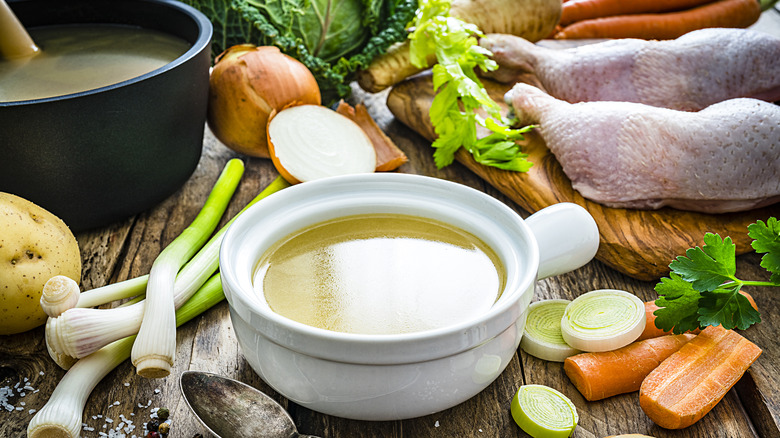 ingredients for homemade broth
