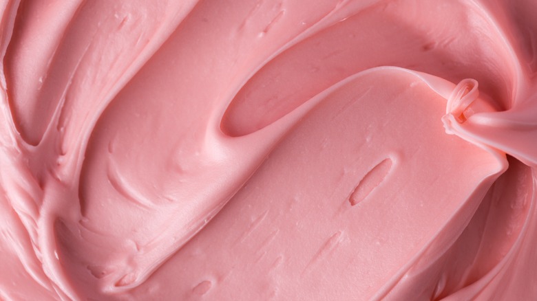Close up of pink icing