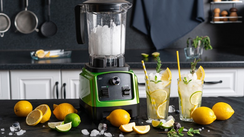 blender pictured with drink components
