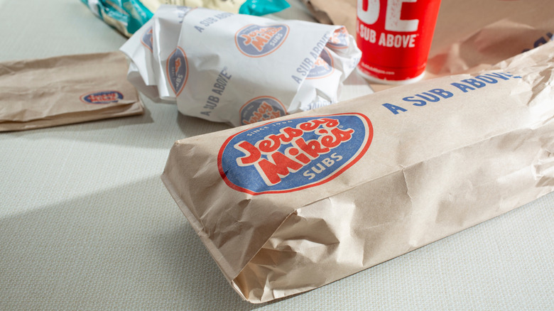 Jersey Mike's sub on table