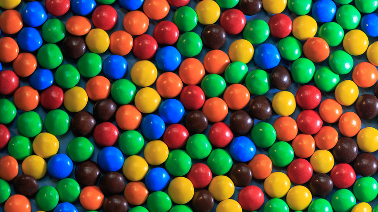 Close-up of M&Ms candy