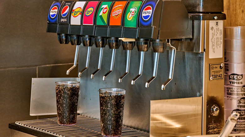 Soda fountain various soda options