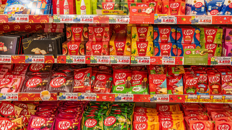 variety of KitKat candy in Japan