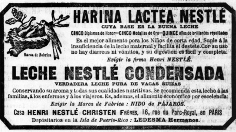 A 19th century Spanish language print ad for Nestlé