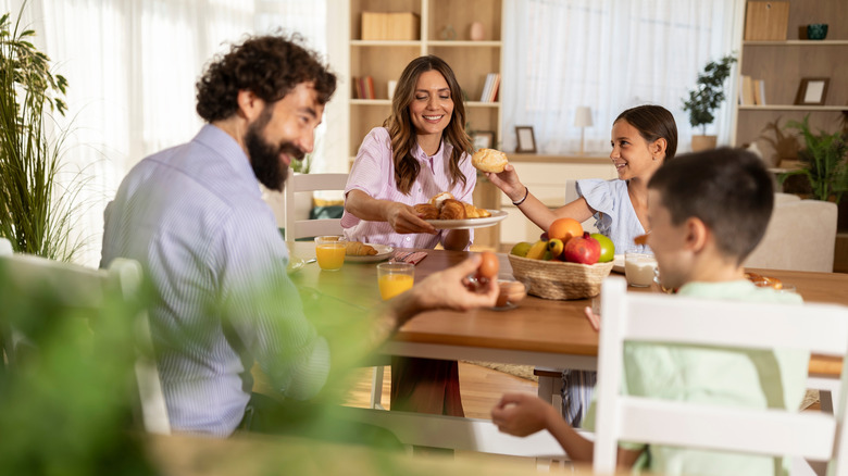 family eating snacks