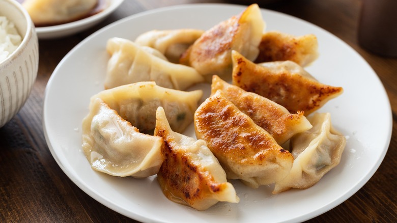 Potstickers on plate