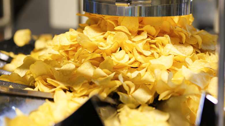 potato chips at factory