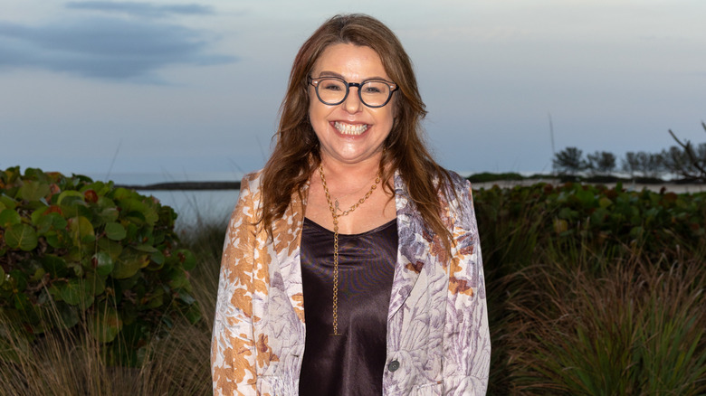 Rachael Ray smiling in printed blazer