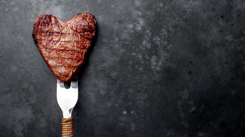 Steak in the shape of a heart