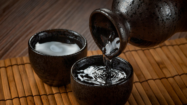 Glasses of sake