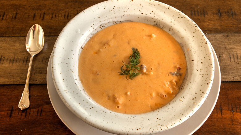 Seafood bisque with dill