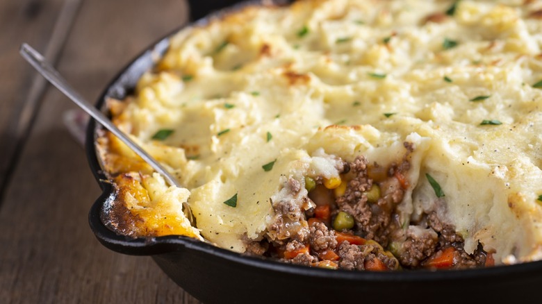Shepherd's pie being served