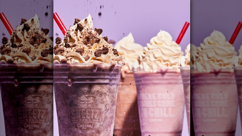 Sheetz milkshakes with red straws and whipped cream