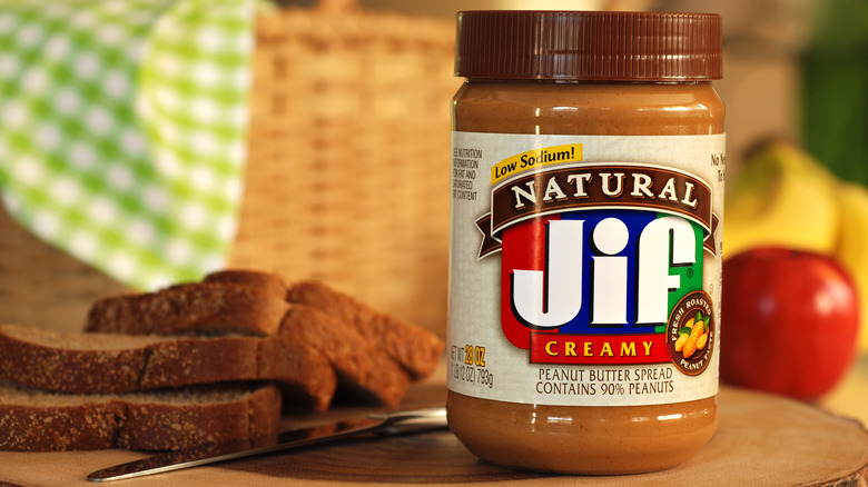 Jif peanut butter with bread