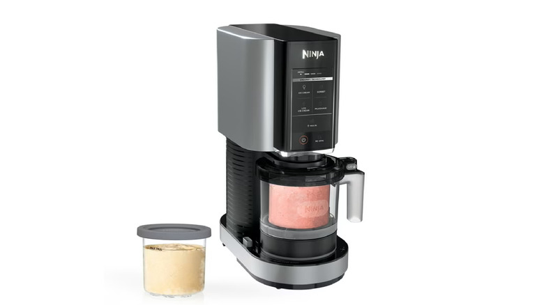 Ninja Creami machine on white background