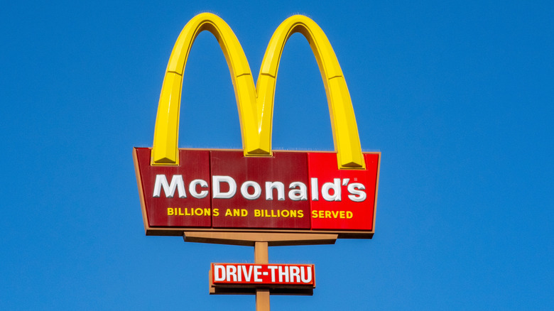 McDonald's signature golden arches drive-thru sign