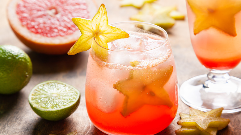 Cocktail with star shaped garnish