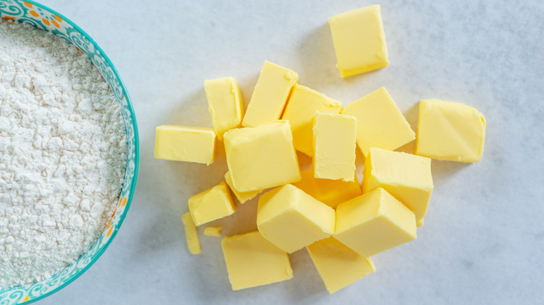 Cold butter chunks