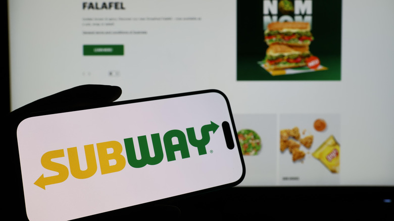 Subway logo displayed on a smartphone