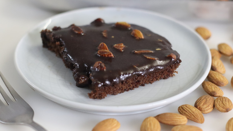 Texas sheet cake slice