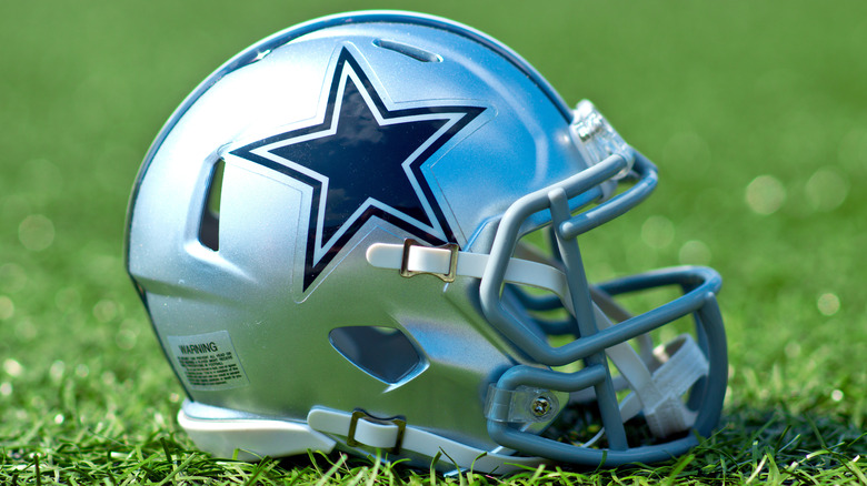 Dallas Cowboys helmet on gras