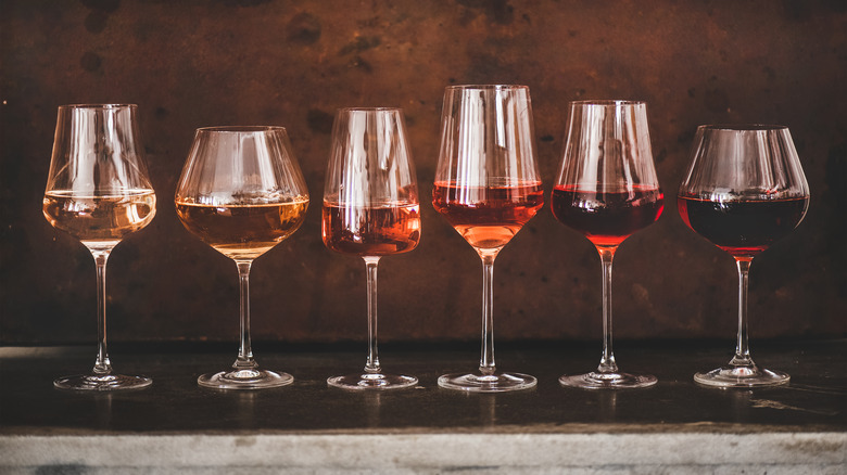 different shapes of wine glasses