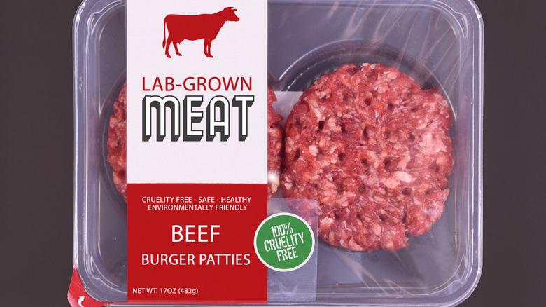 A package of lab-grown meat