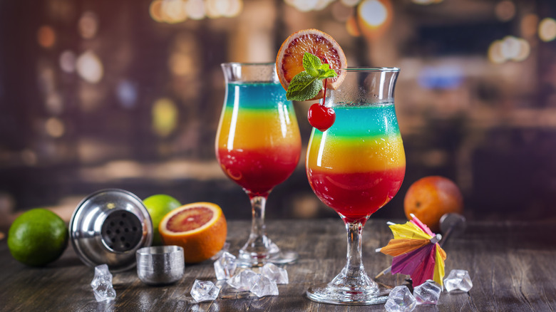 layered rainbow cocktails