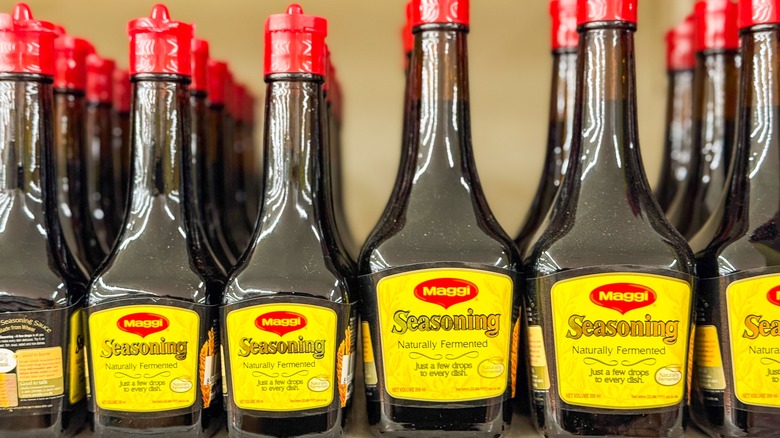 Bottles of Maggi seasoning