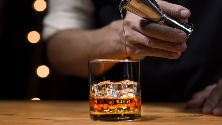 Bourbon in a rocks glass