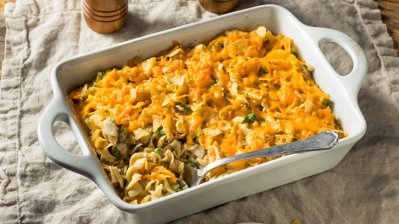 Cheesy tuna noodle casserole