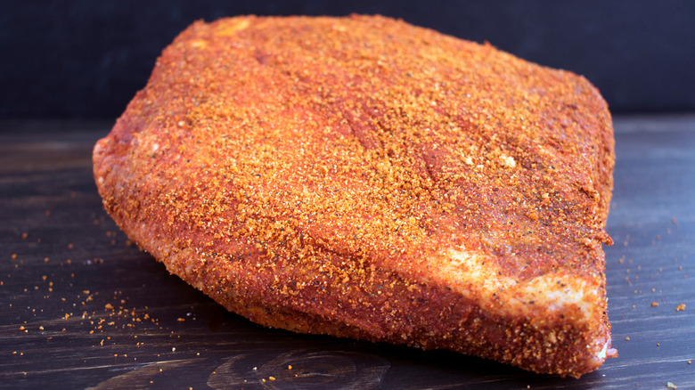 Dry-rubbed beef brisket