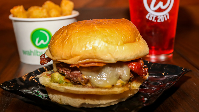 burger served at Wahlburgers