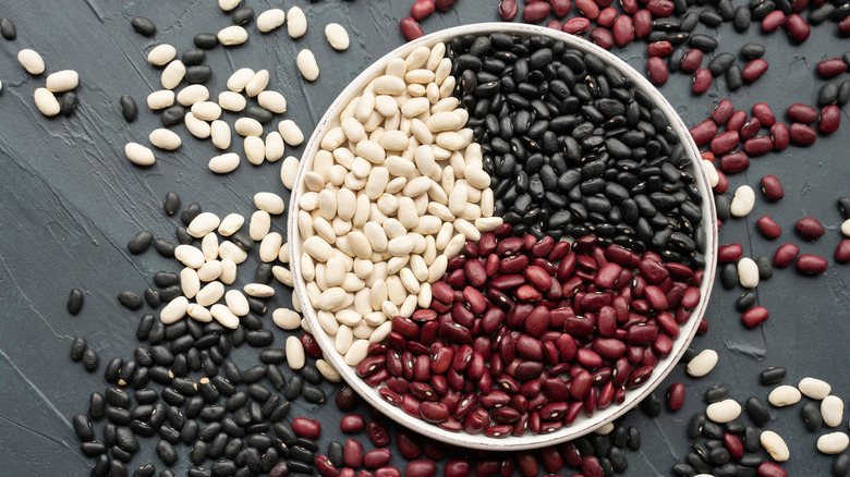 Plate with different bean types