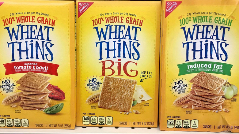 Boxes of Wheat Thins crackers