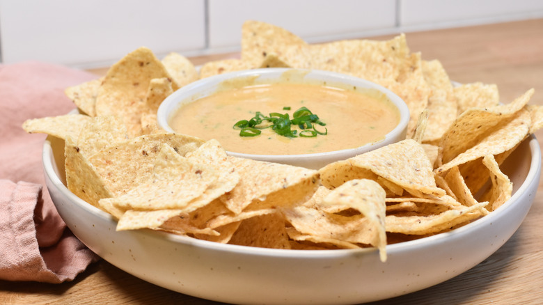 smoky queso dip in bowl