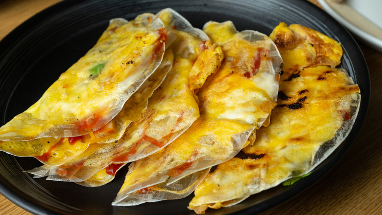 Plate of four rice paper omelets