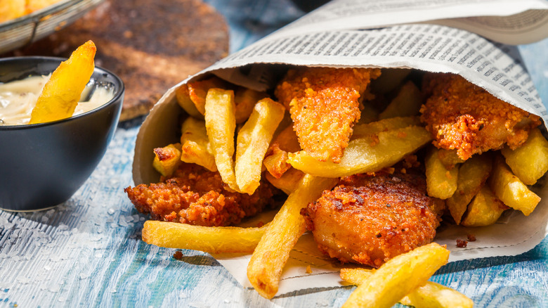 Why You Don't See Fish And Chips Wrapped In Newspaper Anymore